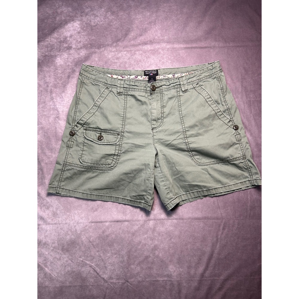 Polo Jeans Co Ralph Lauren Shorts Womens 14 Green Utility Cargo Cotton Gorpcore